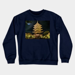 Toji temple at night Crewneck Sweatshirt